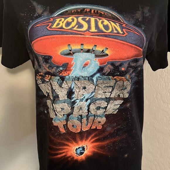 Boston Band Music Black Hyper Space Tour Graphic Shirt Concert 70’s Rock - Picture 4 of 8